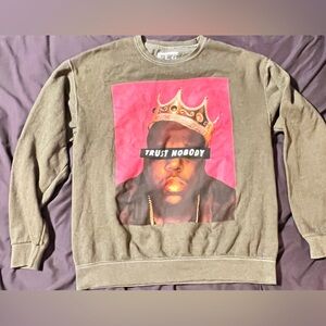 Notorious B.I.G. Sweatshirt Brown ~Size M King of New York Biggie Smalls Rap90’s
